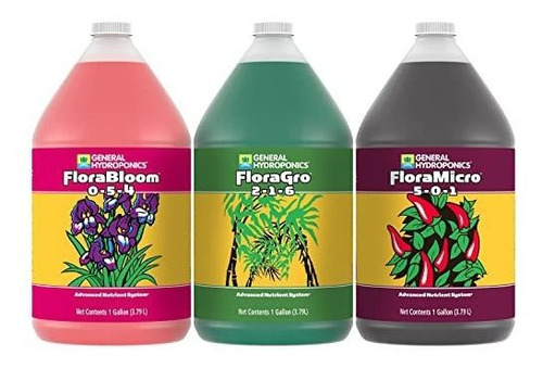 Fertilizantes - General Hydroponics Flora Grow, Bloom, Micro