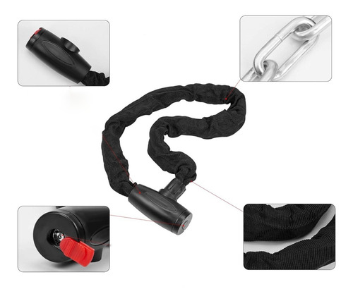 Cadena Linga Candado De Seguridad Acero Moto Bicicleta 7x900