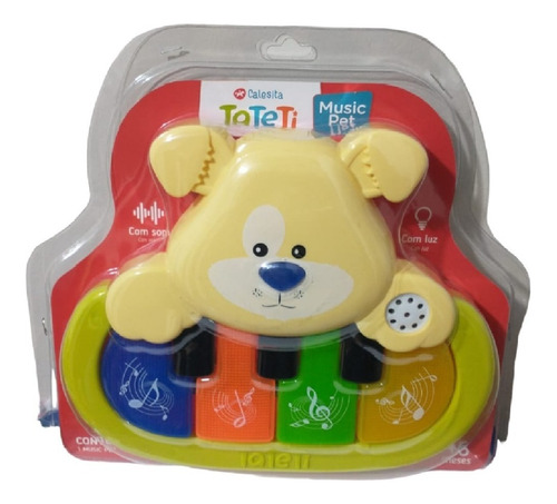 Teclado Piano Musical Pets Com Som Luz Tateti Brinquedo BebĂȘ