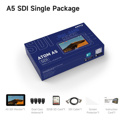 Monitor Inalámbrico Vaxis Atom A5 Sdi Tx & Rx
