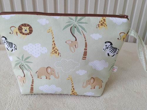 Necessaire Bebê Infantil Porta Fraldas Safári Organiza Baby