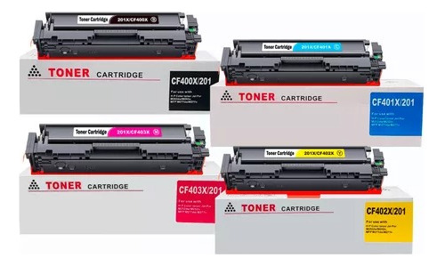 Combo 4 Toner 201x Cf400x Genericos Para Impresoras M252/277