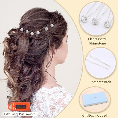 Juego De 6 Horquillas Para El Pelo Nupcial Estilo Bobby Con