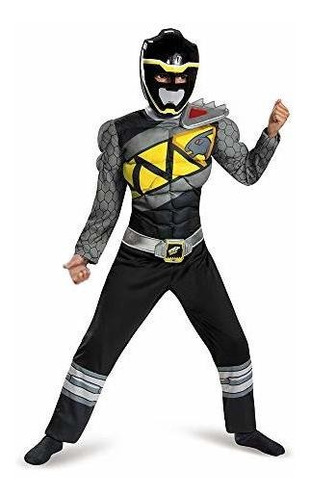 Disfraz Oficial Del Power Ranger Negro Para Niños.