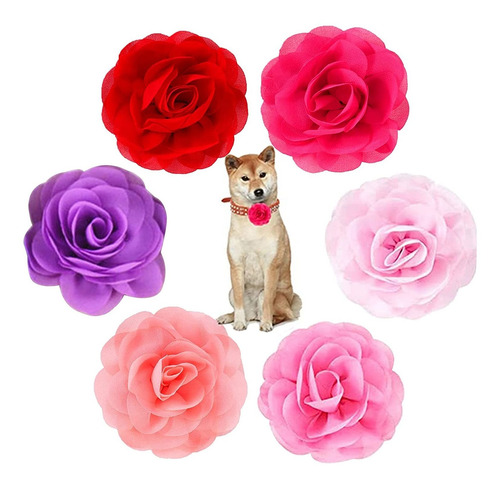 6pcs Collar De Perro Arcos Y Flores Para Niñas Perros ...