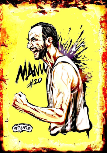 Cuadros De Chapa - Basquet - Manu Ginobili