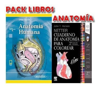 Pack Latarjet Anatomia T 2 Y Netter Cuaderno Colorear Nuevos