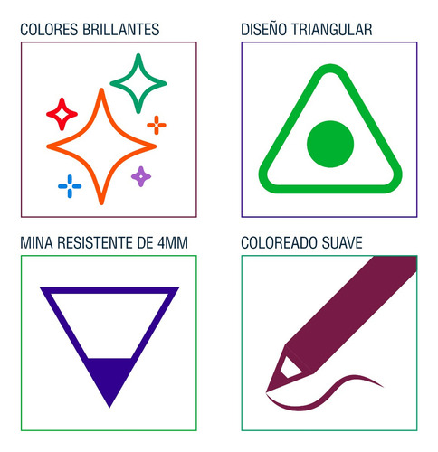 Lápices De Colores Doble Punta Ferrini Escolar 24 Pack Trazo Triangular