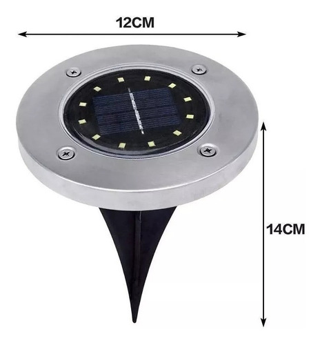 Imagen 5 de 10 de Foco Luz Solar 8 Led C/sensor Estaca Embutir Jardin Exterior