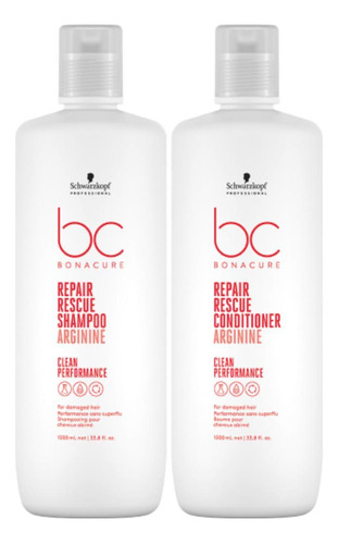  Kit Repair Rescue Bc Clean Schwarzkopf Shampoo E Cond 2x1l