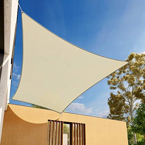 E&k Sunrise 6' X 6' Beige Rectángulo Sun Shade Sail Outdoor 