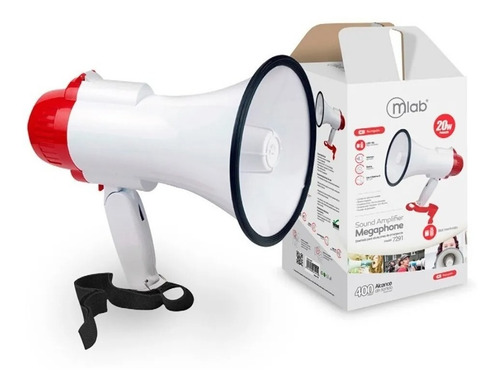 Megáfono Mlab 20w Sirena Graba Voz Recargable Usb 400m -7291