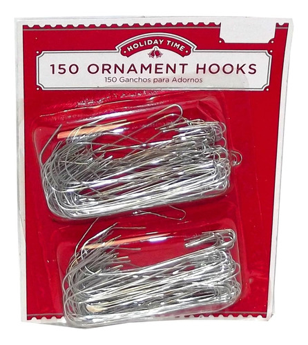 Holiday Time 150 Ornament Hooks, Silver