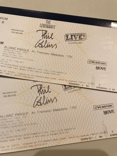 2 Ingressos Para Phil Collins (1/2 Entrada) 24/02/2018