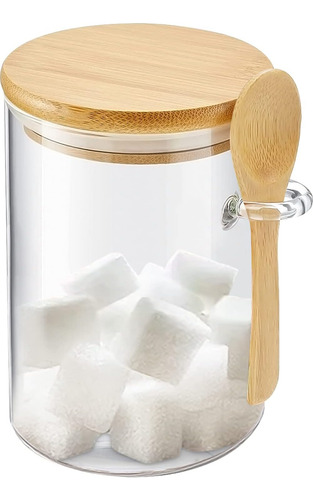 Recipiente Hermético De Cristal Para Sal De Azúcar 15 Oz Con