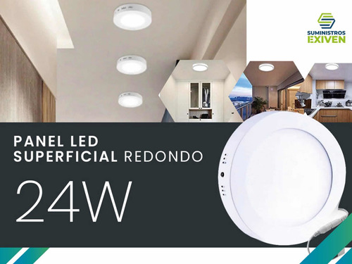 Panel Led Superficial Redondo 24w 6500k