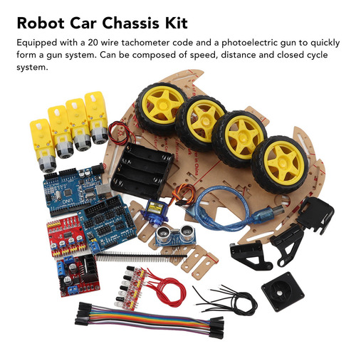 Chasis De Carro Kit Robot Compatible Para Arduino, 4wd