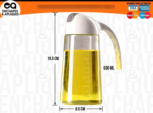Imagen 2 de 5 de Dispensador Aceite Cocina Botella Con Dosificador 630ml