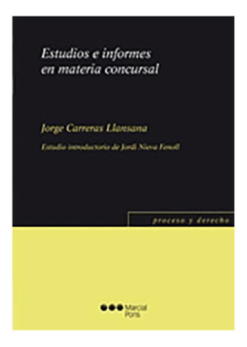 Libro - Estudios E Informes En Materia Concursal - Carreras