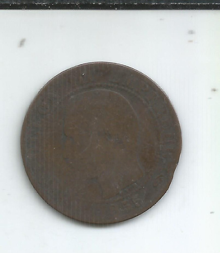 M 222 Francia Moneda Cobre 5 Centimes 1855 A (Usado)
