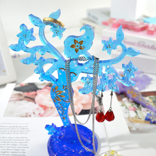 Molde De Silicona Soporte De Joyeria Belleza Resina Dama