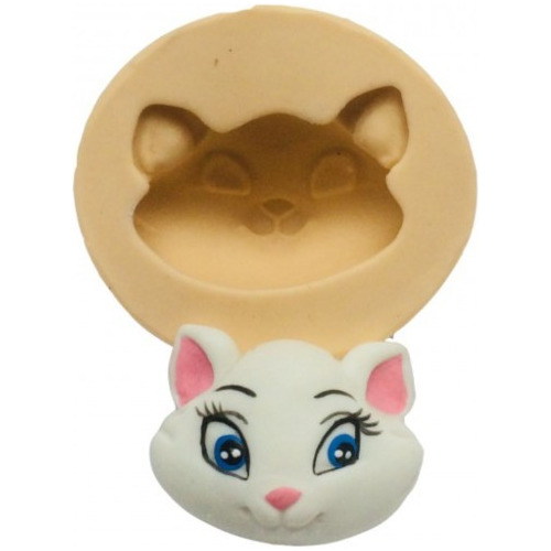 Molde De Silicone Rosto Gata Gatinha Marie