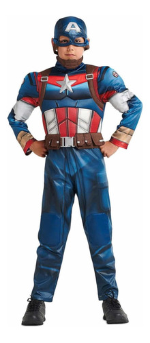 Capitan America Disfraz Talla 7-8 Con Sonido Disney Store