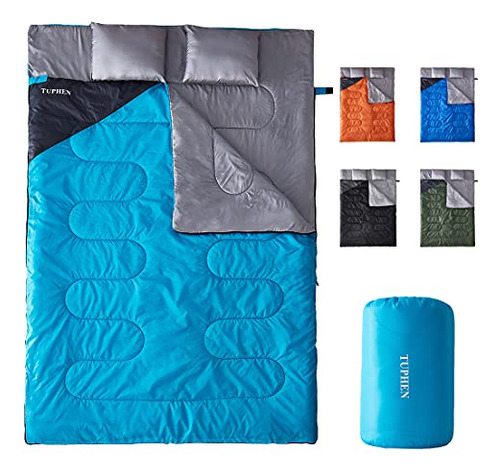 Tuphen Saco De Dormir Doble, Saco De Dormir Con 2 Almohadas