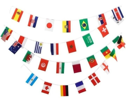 Tira De Bandera Banderines Mundial De Qatar 2022