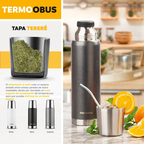 Termo Waterdog Obus Acero Inoxidable 1000 Cc Grafito
