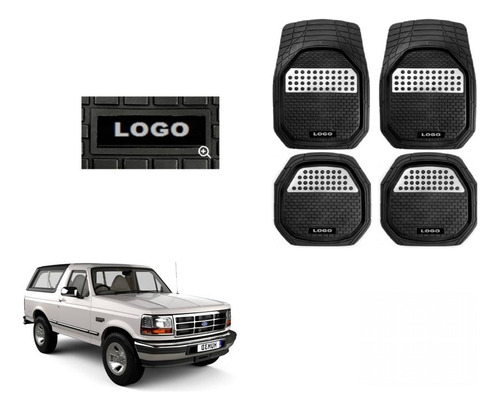 Tapetes 4pz Charola 3d Logo Ford Bronco 1982 - 1993 1994