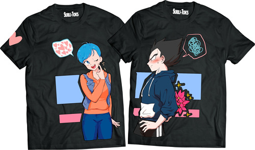 Playeras Duo Bulma Y Vegeta Dragon Ball