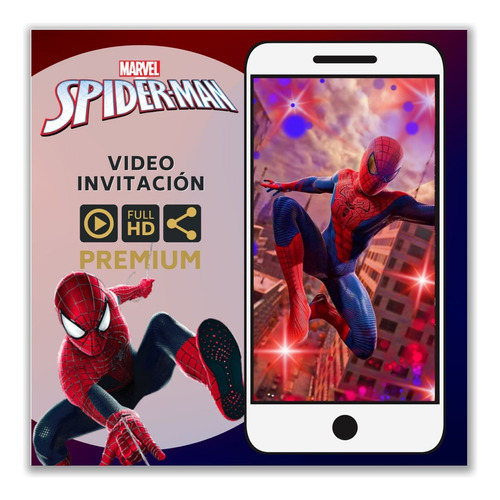 Video Invitación Animada Spiderman Hombre Araña (con Foto)