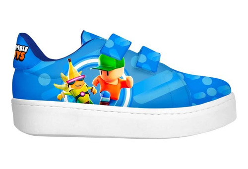 Tenis Stumble Guys Azul Videojuego Velcro Infantil