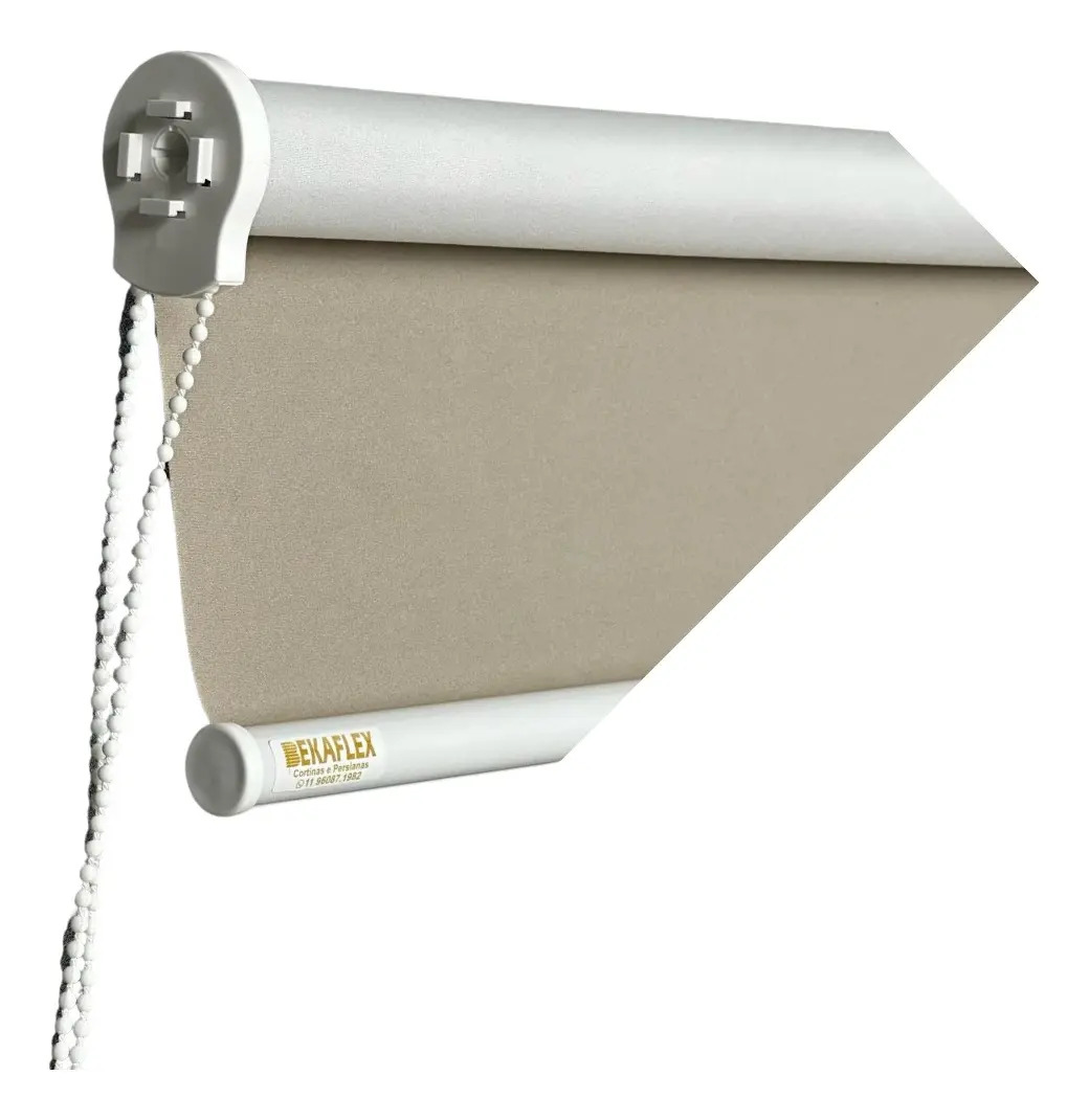 Cortina Rolo Blackout 0% 1,20 L X 1,20 A Escurecer Quarto Cor Bege