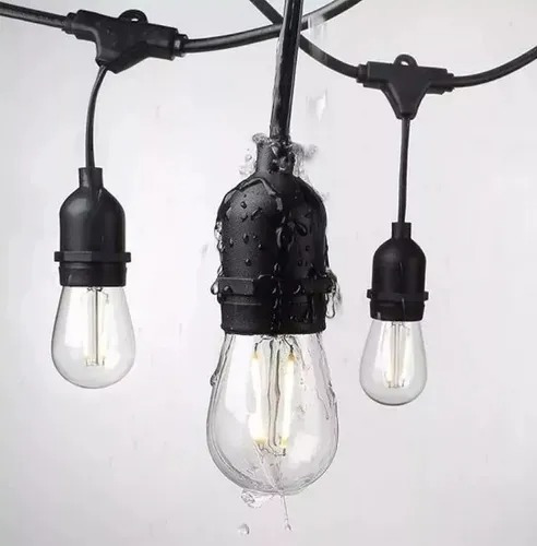 Imagen 2 de 5 de Guirnalda Luces Exterior Feria Kermese Impermeable 6,5 Mts