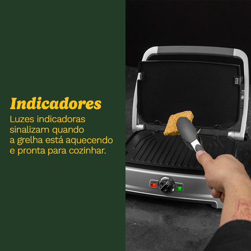 Grill Compacto Chapa E Panini Press Cuisinart Cor Cinza 127v