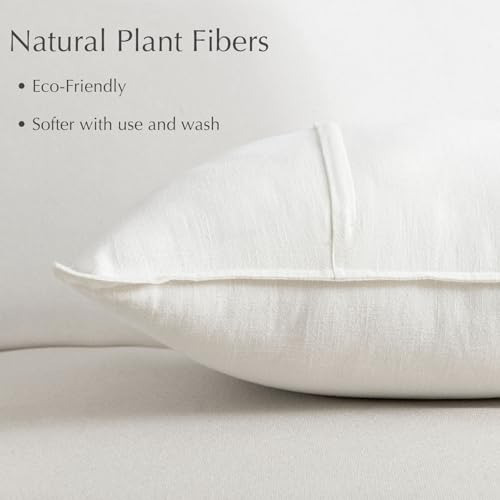 Juego De 2 Fundas De Almohada De Lino Blanco 45x45 Cm