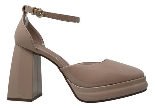 Sandalias De Tacon Beige Zapatos Mujer Beira Rio 4298100 Cuotas