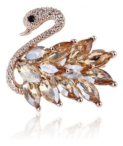 Elegante Broche De Cisne De Cristal For Mujeres Y Nias. [u]