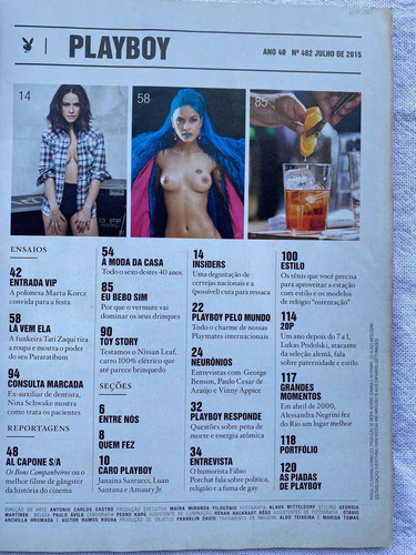 Revista Playboy Julho 2015 Número 482 Tati Zaqui