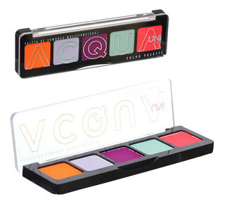 Paleta Sombras Pó 5 Cores Uni Makeup Acqua Palette Brilho Intenso Longa Duração