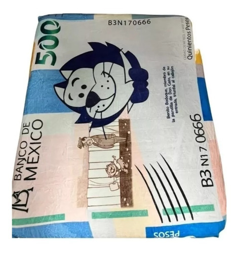 Cobertor Ligero Frazada Billete 500$ Benito Bodoque Hd Mat