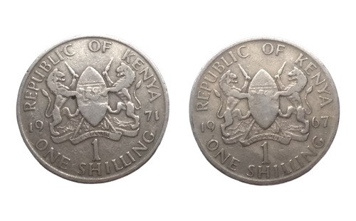   Monedas Republica De Kenya 1 Shillingi 2 Piezas Envío $ 57