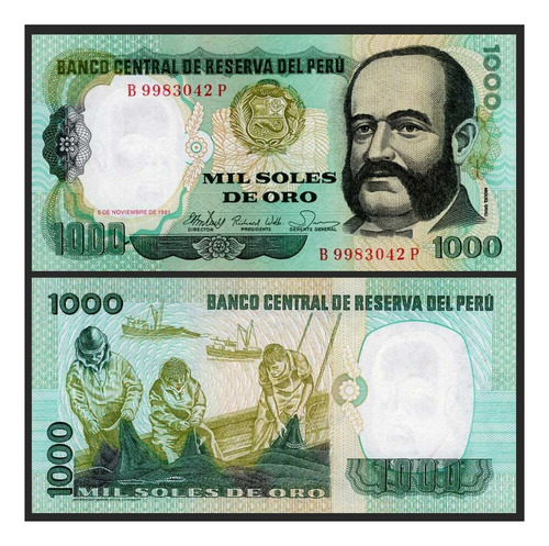 Grr-billete De Perú 1,000 Soles De Oro 1981 - Miguel Grau