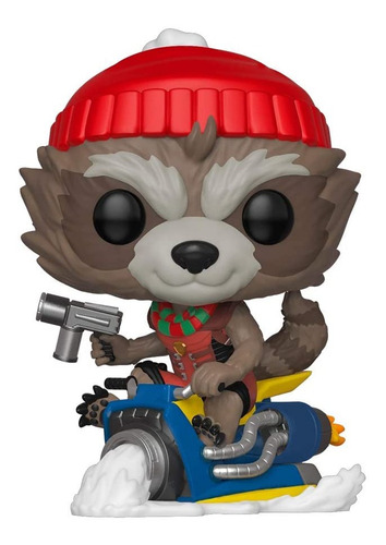 Funko Pop Marvel Holiday Rocket Mapache En Trineo Multicolor