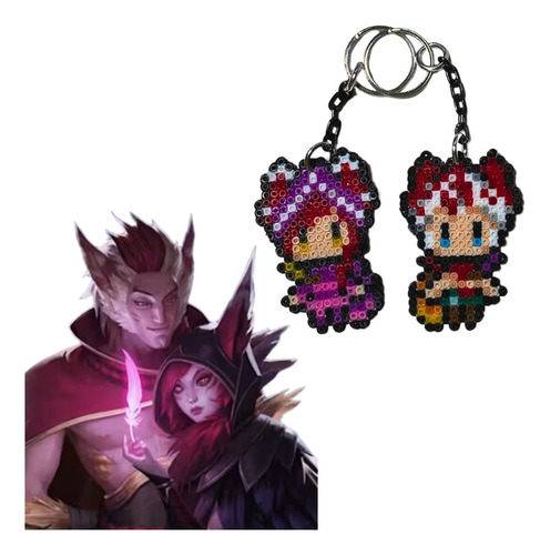 Llaveros De Xayah-rakan, League Of Legends, Hama Beads