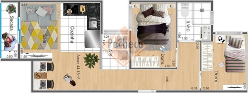 Imagem 5 de 6 de Apartamento Studio Na Penha De França Com 2 Dormitórios, 1 Vaga E 38m² R$ 185.000,00 - 2757