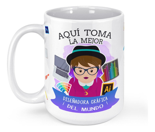 Taza Mug Grande La Mejor Diseñadora Grafica