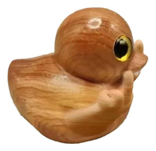 Divertido Pato De Dedo Medio Hecho A Mano De Madera